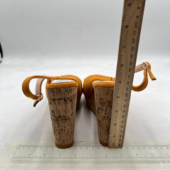 FOWT Khaki Peep Toe Slingback Platform Wedge High Heel Buckle Open Toe Sandals - Picture 5 of 8